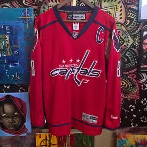 Vintage 00s Reebok NHL Washington Capitals Alex Ovechkin Hockey Jersey 50 L